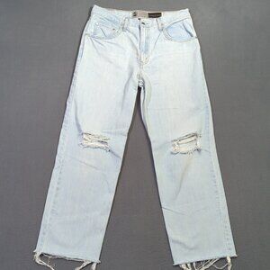 Levi's Silver Tab Jeans Women's 30 Blue '94 Baggy Distressed Ankle Fray Denim